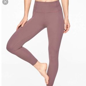 ATHLETA 7/8 salutations in Dusty Plum
